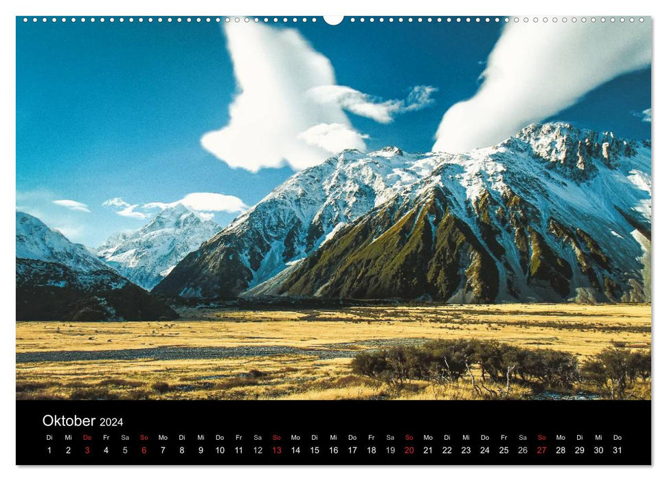 Aotearoa - The Land of the Long White Cloud (CALVENDO Premium Wall Calendar 2024) 