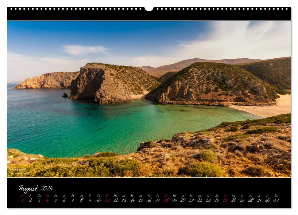Sardinia panoramic calendar / CH version (CALVENDO wall calendar 2024) 