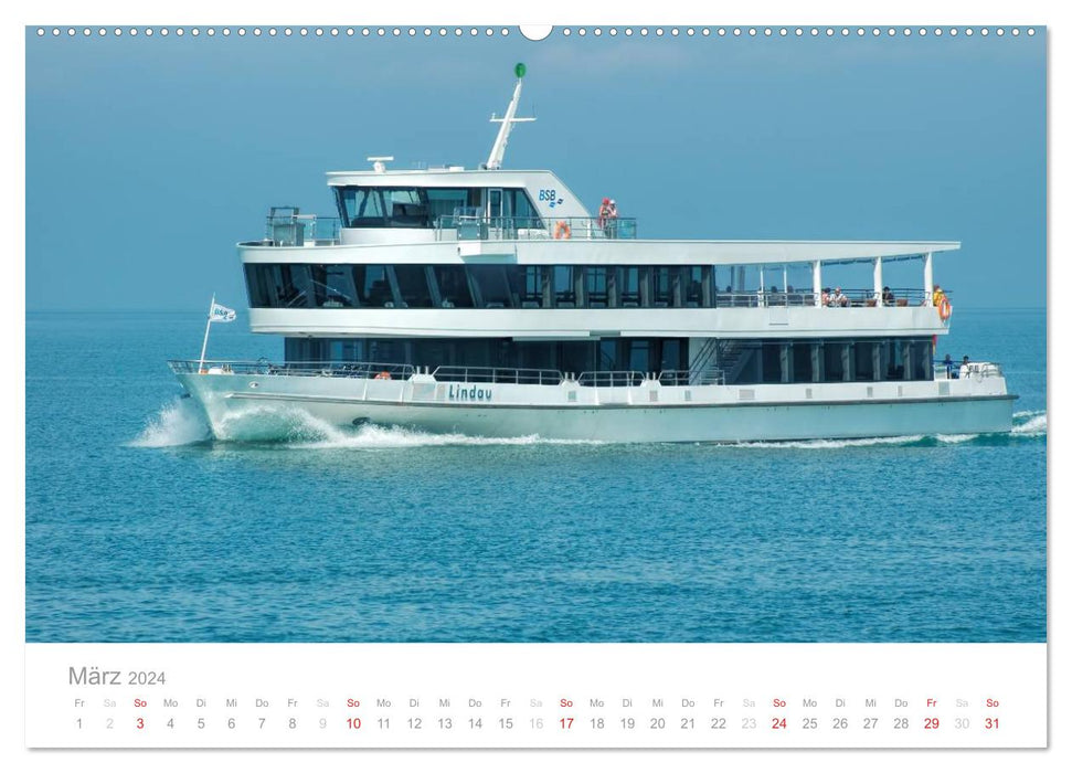 Die schönsten Schiffe vom Bodensee (CALVENDO Premium Wandkalender 2024)