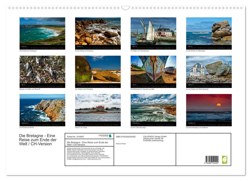 Brittany - A journey to the end of the world / CH version (CALVENDO wall calendar 2024) 