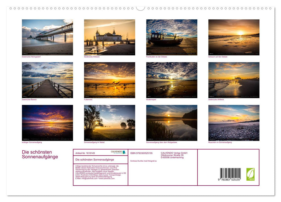 Die schönsten Sonnenaufgänge (CALVENDO Premium Wandkalender 2024)