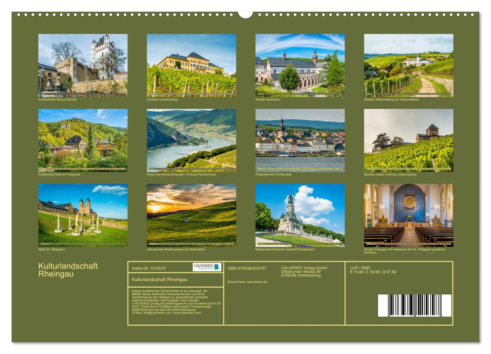 Rheingau Cultural Landscape (CALVENDO Premium Wall Calendar 2024) 