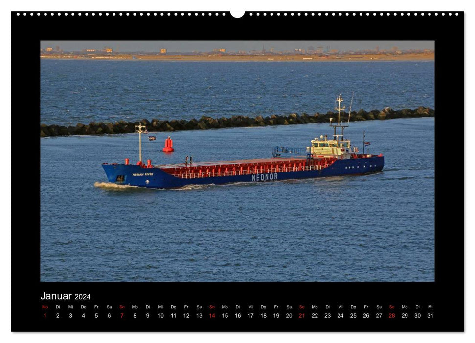 Cargo ships - from coast to coast - (CALVENDO wall calendar 2024) 