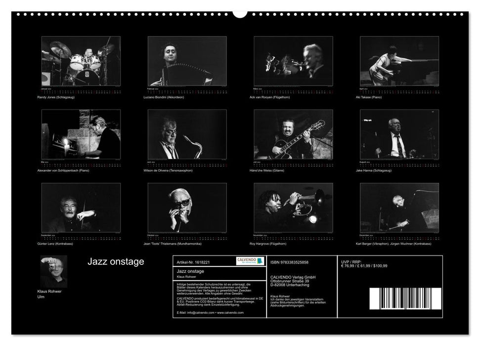 Jazz sur scène (Calendrier mural CALVENDO Premium 2024) 