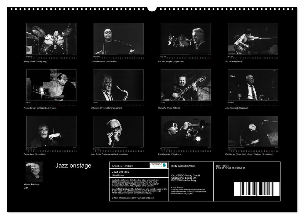 Jazz onstage (CALVENDO Premium Wandkalender 2024)