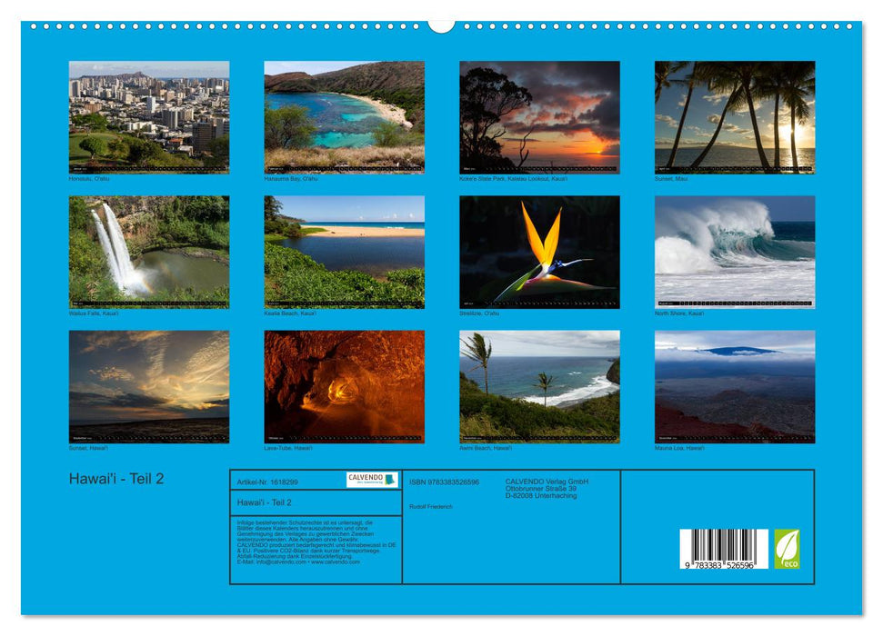 Hawai'i - Partie 2 (Calvendo Premium Wall Calendar 2024) 