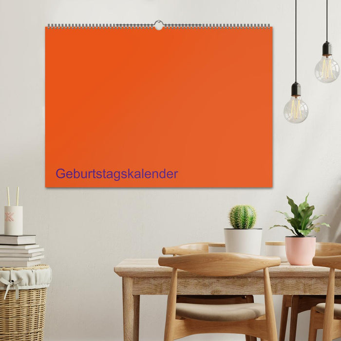 Craft birthday calendar orange / birthday calendar (CALVENDO wall calendar 2024) 