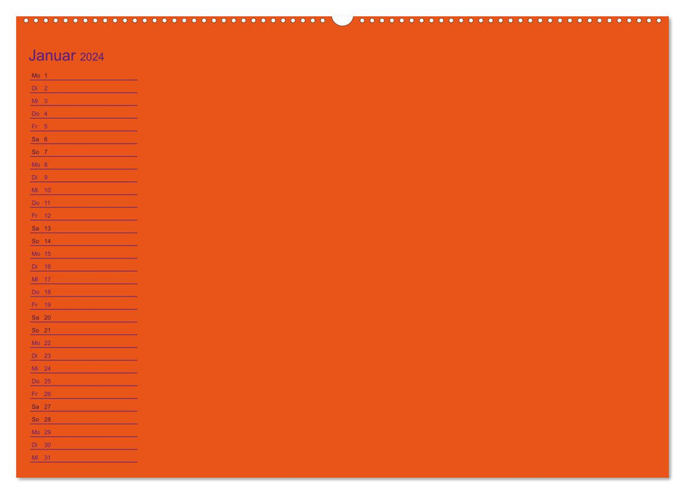 Craft birthday calendar orange / birthday calendar (CALVENDO wall calendar 2024) 