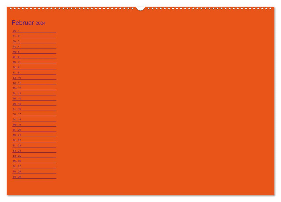 Bastel-Geburtstagskalender orange / Geburtstagskalender (CALVENDO Wandkalender 2024)