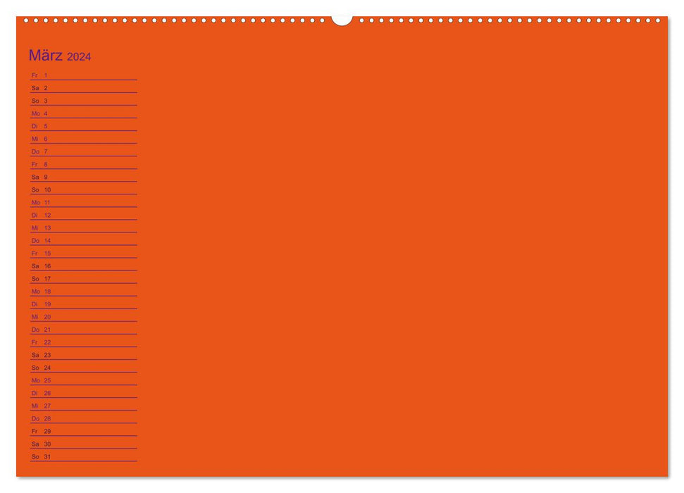Craft birthday calendar orange / birthday calendar (CALVENDO wall calendar 2024) 