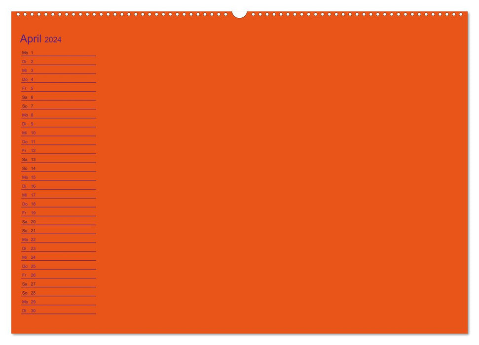 Bastel-Geburtstagskalender orange / Geburtstagskalender (CALVENDO Wandkalender 2024)