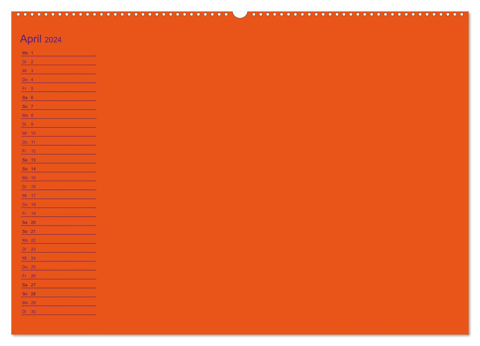 Craft birthday calendar orange / birthday calendar (CALVENDO wall calendar 2024) 