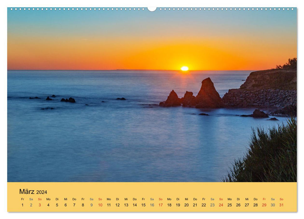 Couchers de soleil sur la côte atlantique (Calendrier mural CALVENDO Premium 2024) 