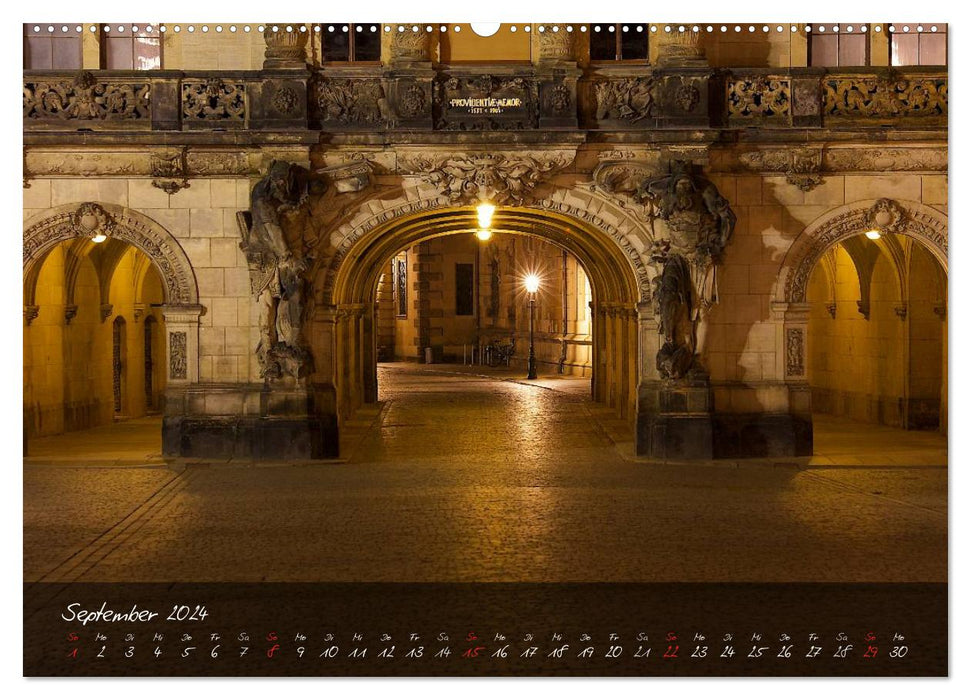 At night in Dresden (CALVENDO wall calendar 2024) 