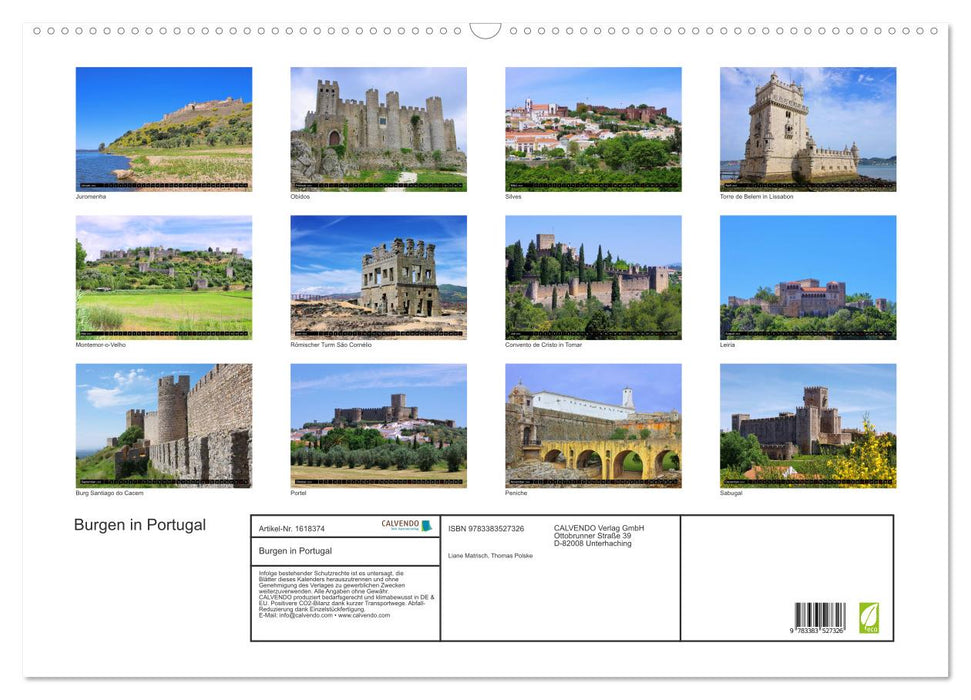 Castles in Portugal (CALVENDO wall calendar 2024) 