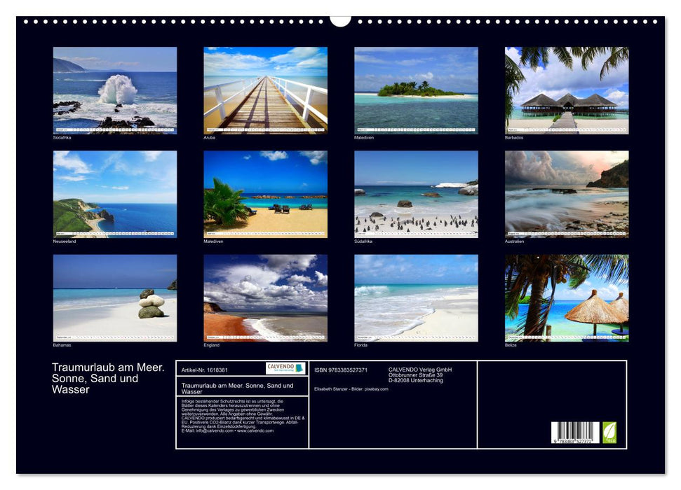 Dream vacation by the sea. Sun, sand and water (CALVENDO wall calendar 2024) 