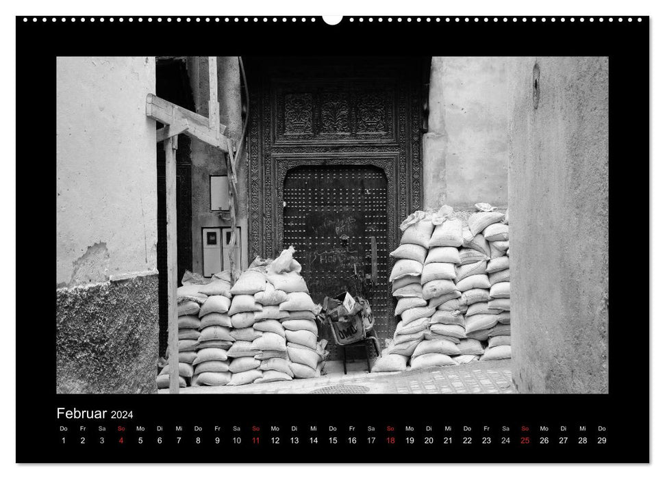 Marokko - Nostalgie in schwarz-weiss (CALVENDO Wandkalender 2024)