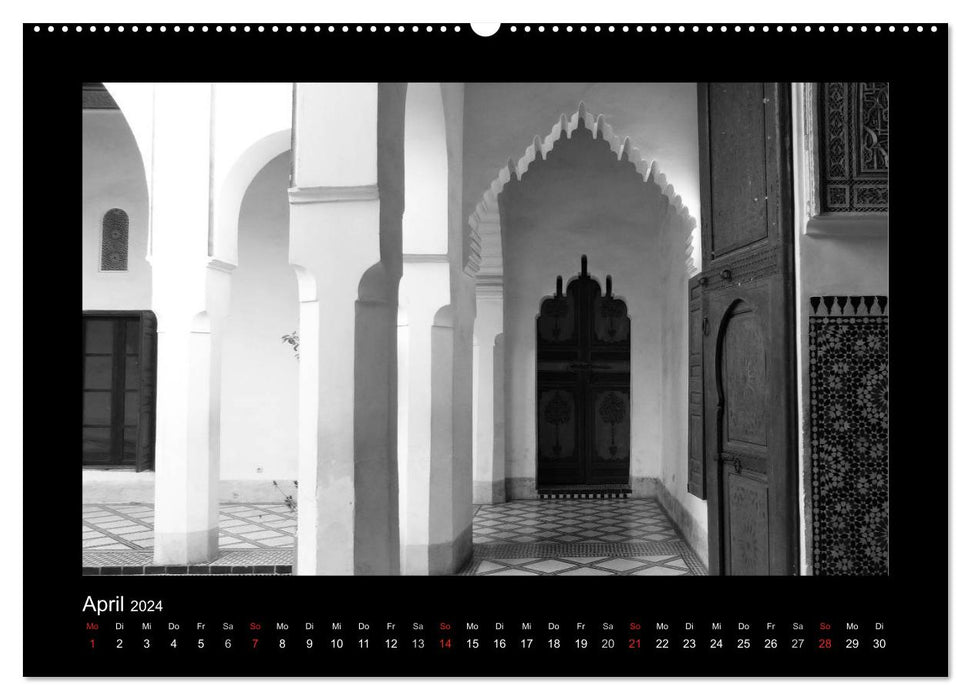 Marokko - Nostalgie in schwarz-weiss (CALVENDO Wandkalender 2024)