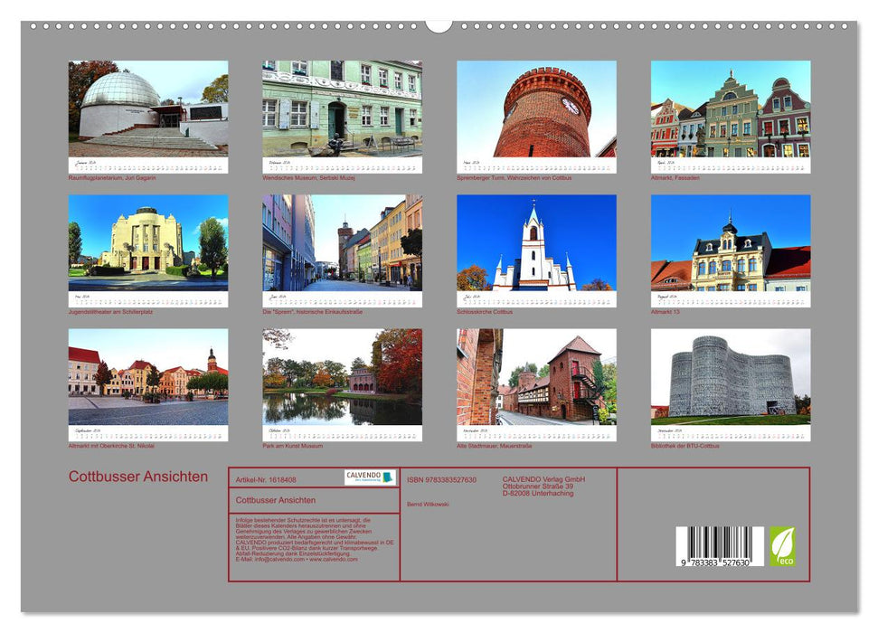 Vues de Cottbus (Calvendo Premium Calendrier mural 2024) 