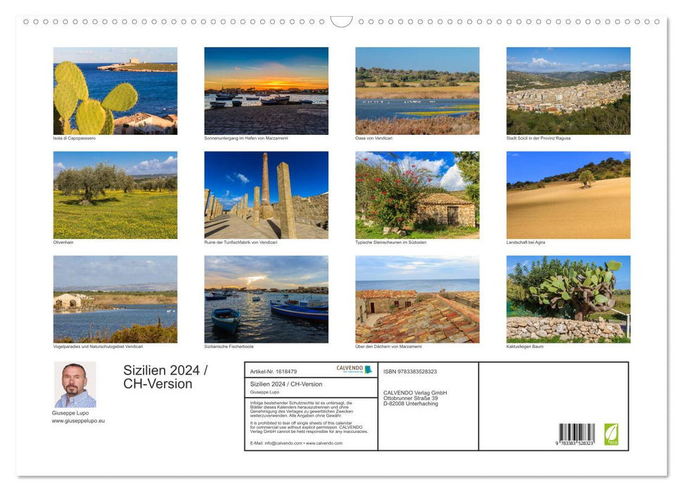 Sizilien 2024 / CH-Version (CALVENDO Wandkalender 2024)