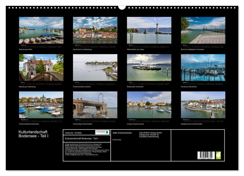 Paysage culturel du lac de Constance - Partie I (Calendrier mural CALVENDO 2024) 