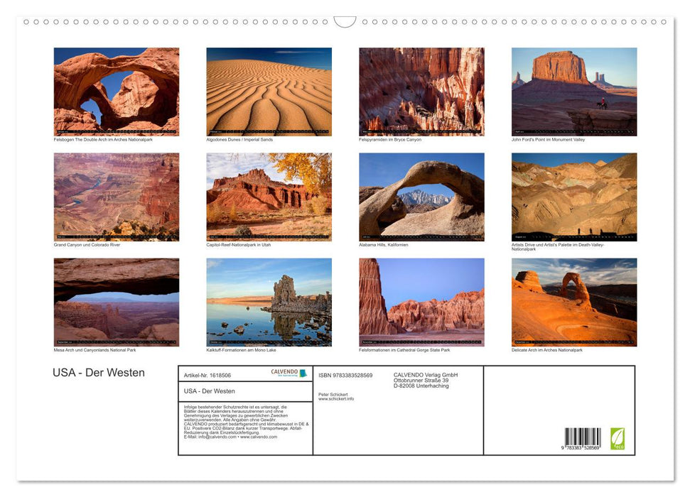 USA - The West (CALVENDO wall calendar 2024) 