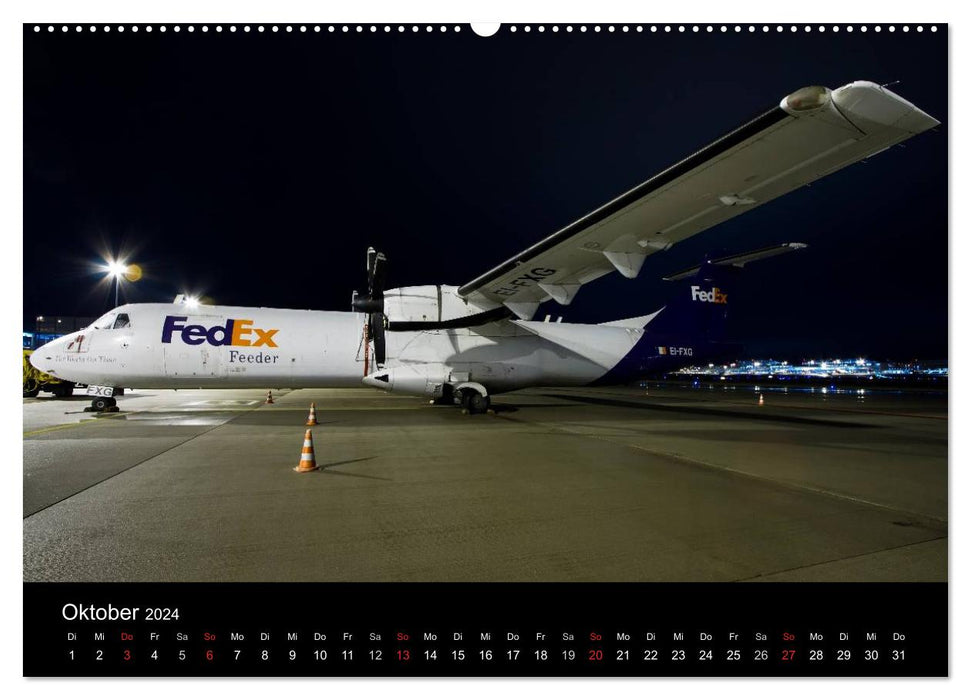 Flugzeuge bei Nacht (CALVENDO Wandkalender 2024)