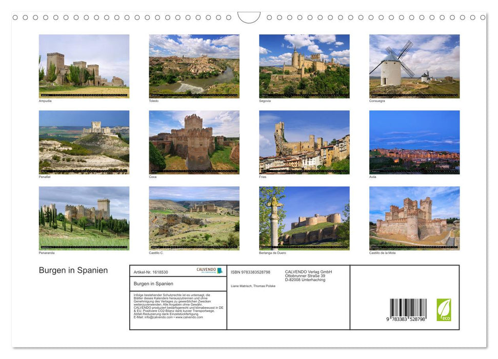 Castles in Spain (CALVENDO wall calendar 2024) 