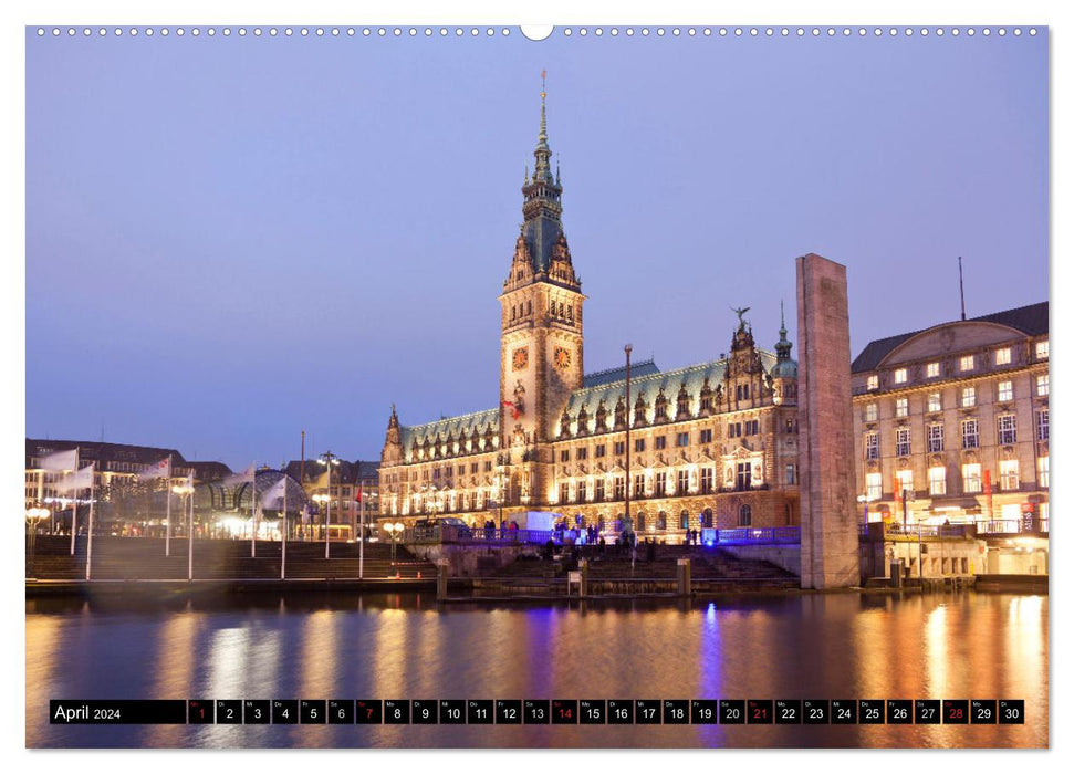 Hanseatic City of Hamburg (CALVENDO wall calendar 2024) 