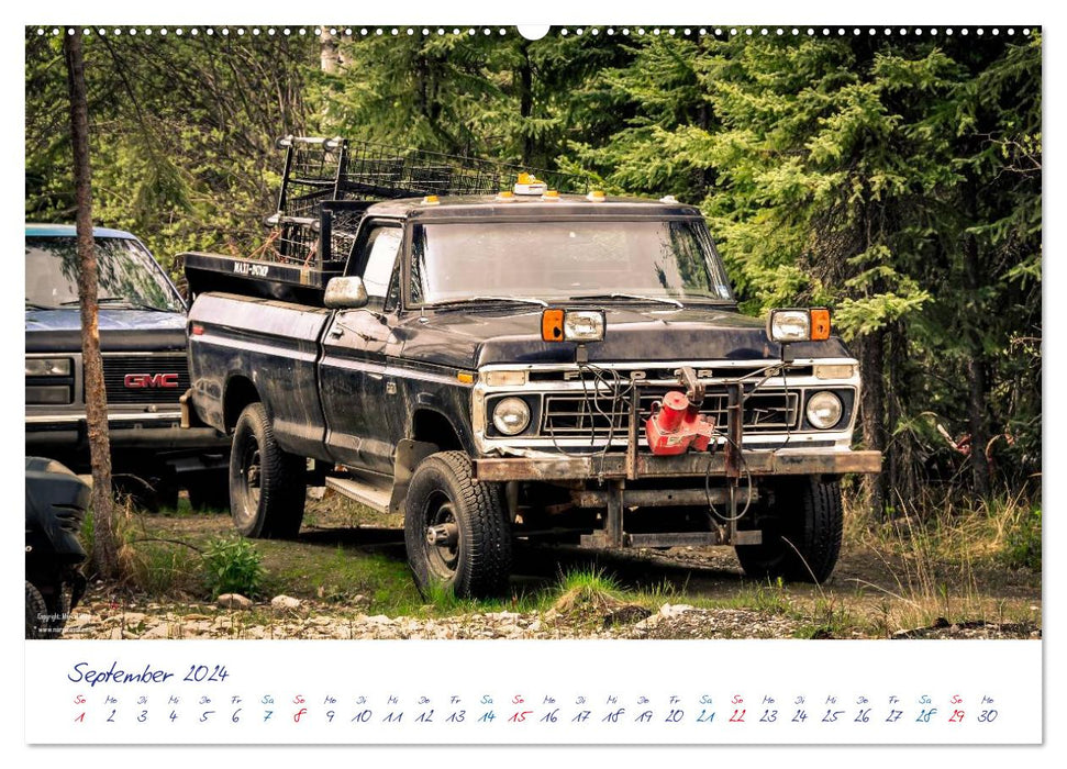 Voitures et camions américains en Alaska (calendrier mural CALVENDO Premium 2024)