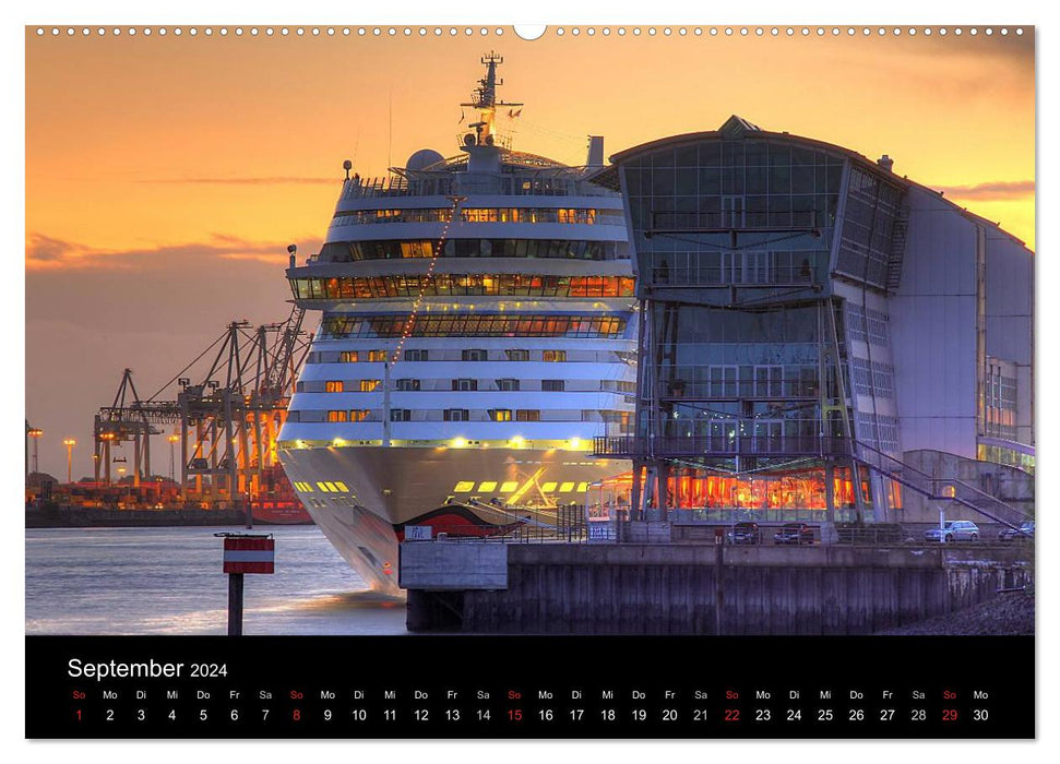 Port de Hambourg (calendrier mural CALVENDO 2024) 