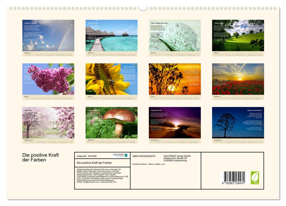 Die positive Kraft der Farben (CALVENDO Premium Wandkalender 2024)