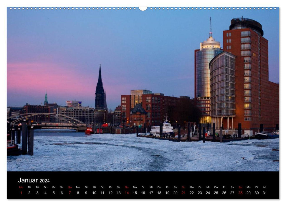 Port de Hambourg (Calvendo Premium Wall Calendar 2024) 