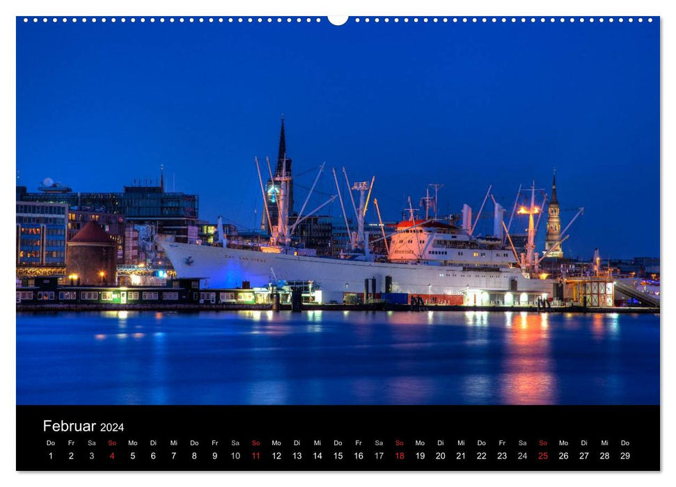 Hafen Hamburg (CALVENDO Premium Wandkalender 2024)