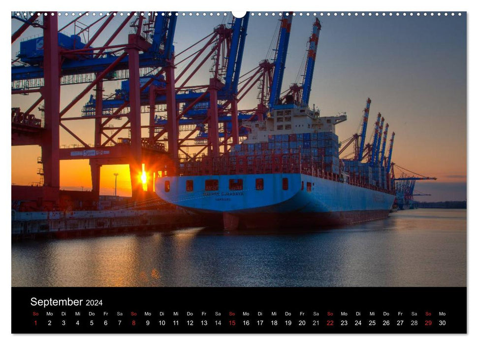 Port de Hambourg (Calvendo Premium Wall Calendar 2024) 