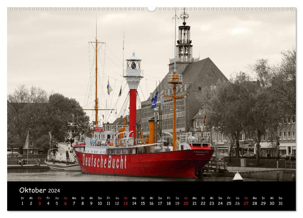 Emden - ville portuaire sur le Dollart (calendrier mural CALVENDO 2024) 