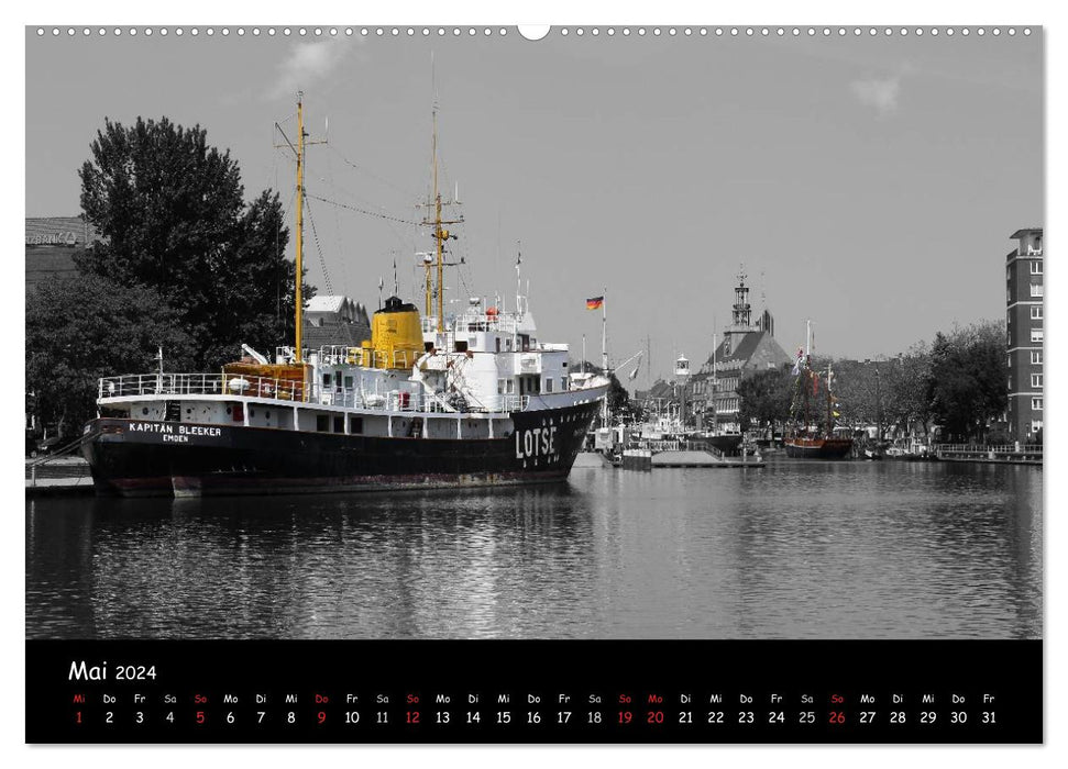 Emden - ville portuaire sur le Dollart (calendrier mural CALVENDO 2024) 