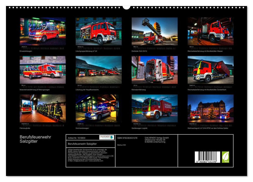 Salzgitter Professional Fire Department (CALVENDO Premium Wall Calendar 2024) 