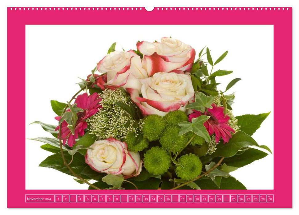 Merci pour chaque mois ! - 12 bouquets de fleurs (Calendrier mural CALVENDO Premium 2024) 