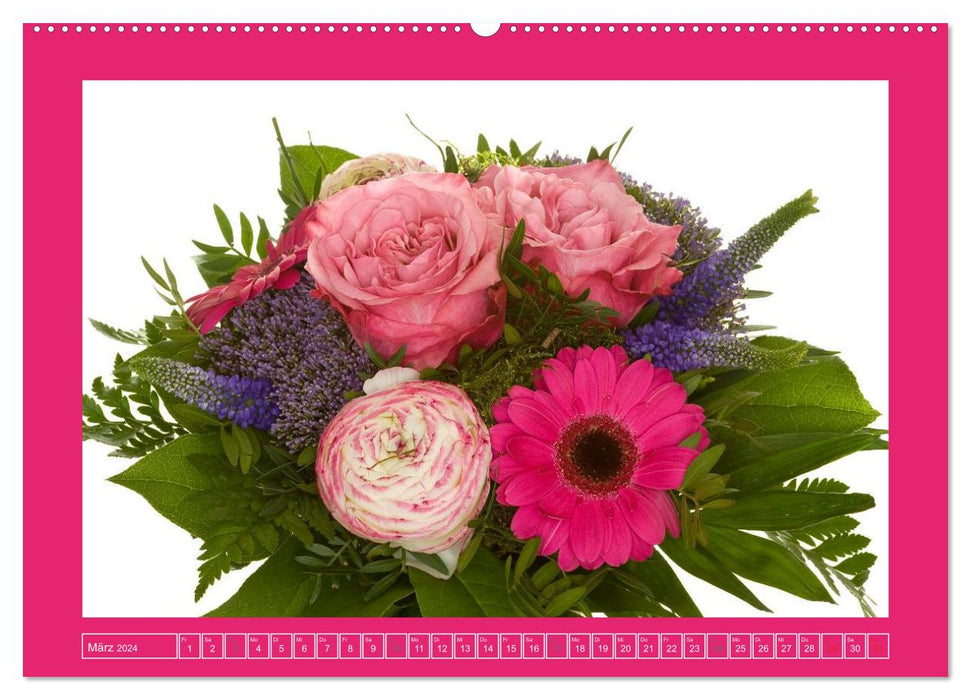 Thank you for every month! - 12 bouquets of flowers (CALVENDO Premium Wall Calendar 2024) 