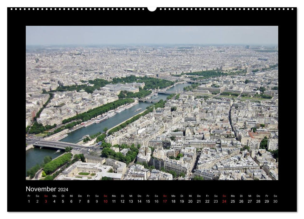 Paris vu d'en haut (Calendrier mural CALVENDO 2024) 