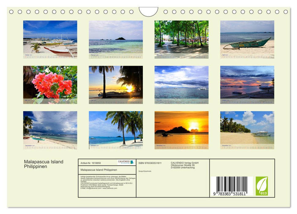 Malapascua Island Philippinen (CALVENDO Wandkalender 2024)