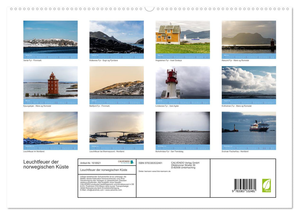 Beacons of the Norwegian Coast (CALVENDO Premium Wall Calendar 2024) 