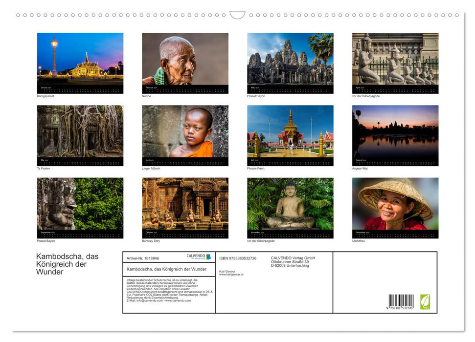 Cambodia: the kingdom of wonders (CALVENDO wall calendar 2024) 