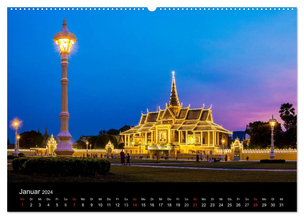 Cambodge : le royaume des merveilles (Calendrier mural CALVENDO 2024) 