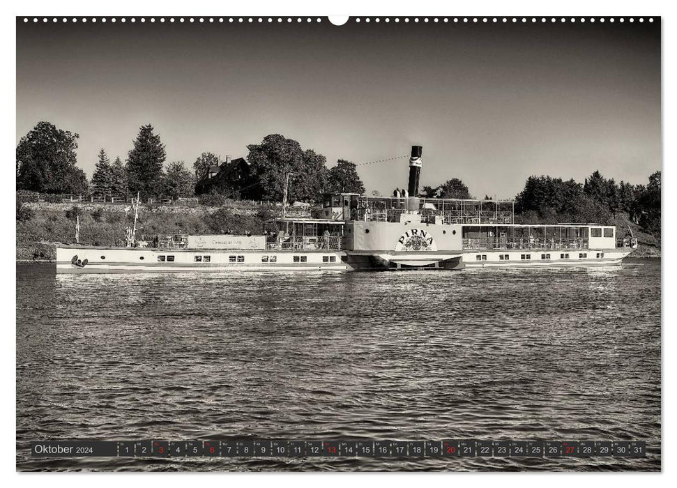 Paddle steamer of the Saxon steamship (CALVENDO wall calendar 2024) 