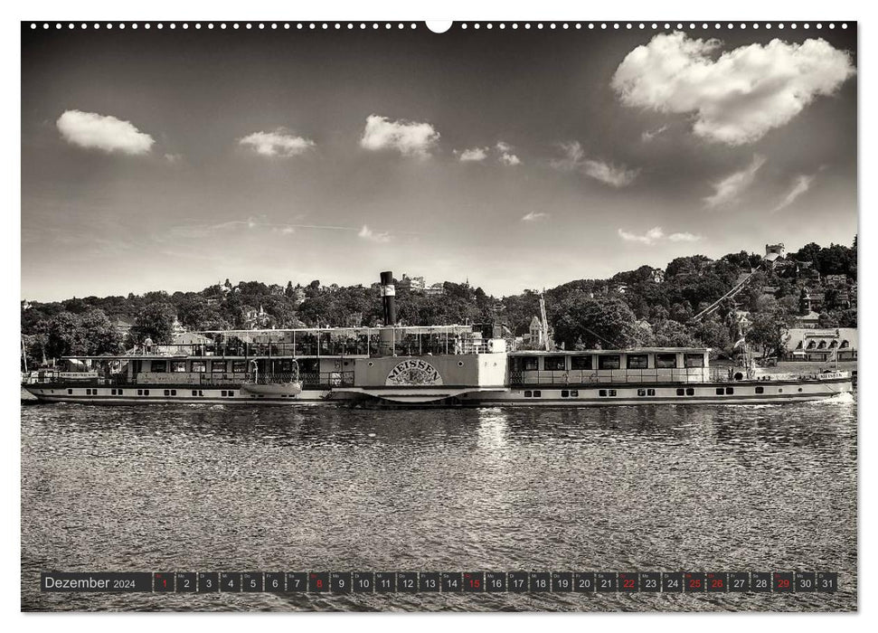 Bateau à vapeur du bateau à vapeur saxon (calendrier mural CALVENDO 2024) 