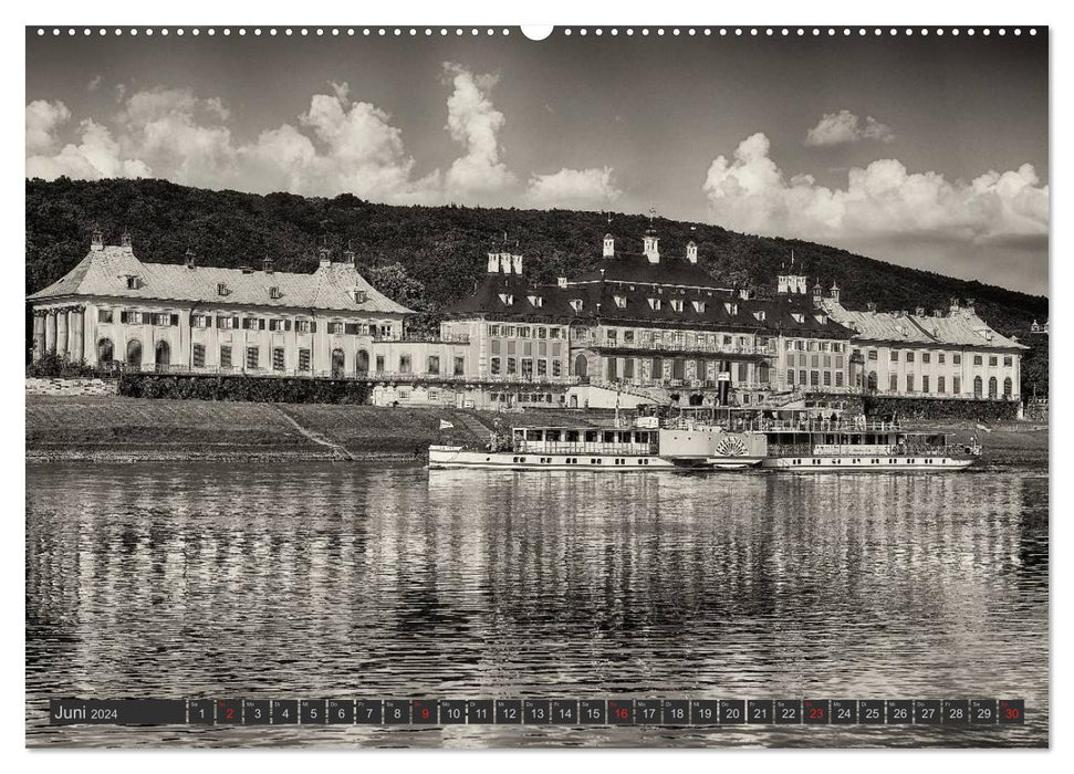 Bateau à vapeur du bateau à vapeur saxon (calendrier mural CALVENDO 2024) 