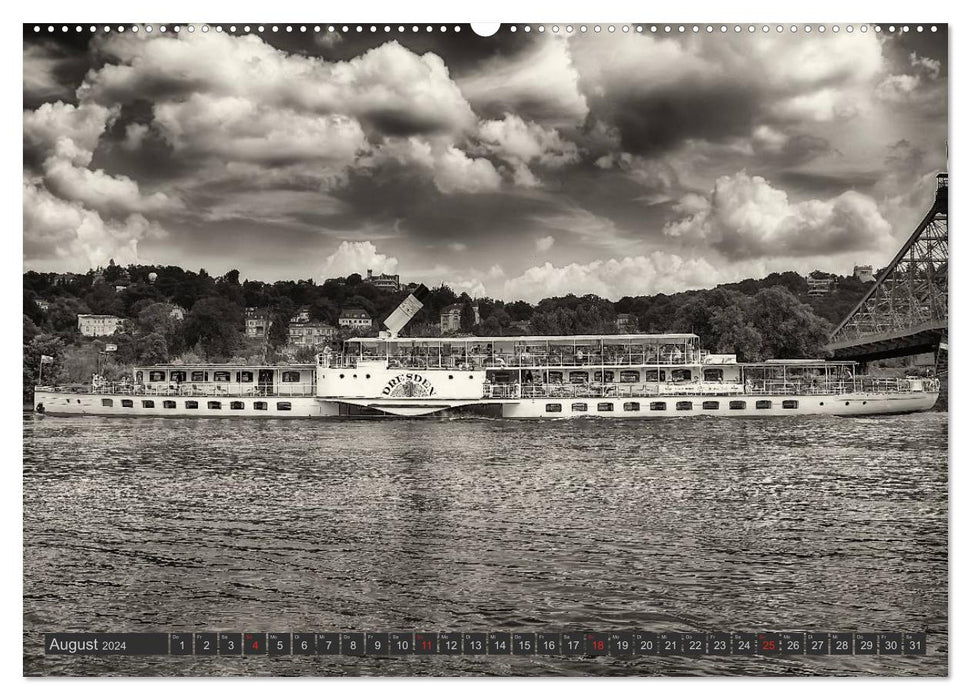 Paddle steamer of the Saxon steamship (CALVENDO wall calendar 2024) 