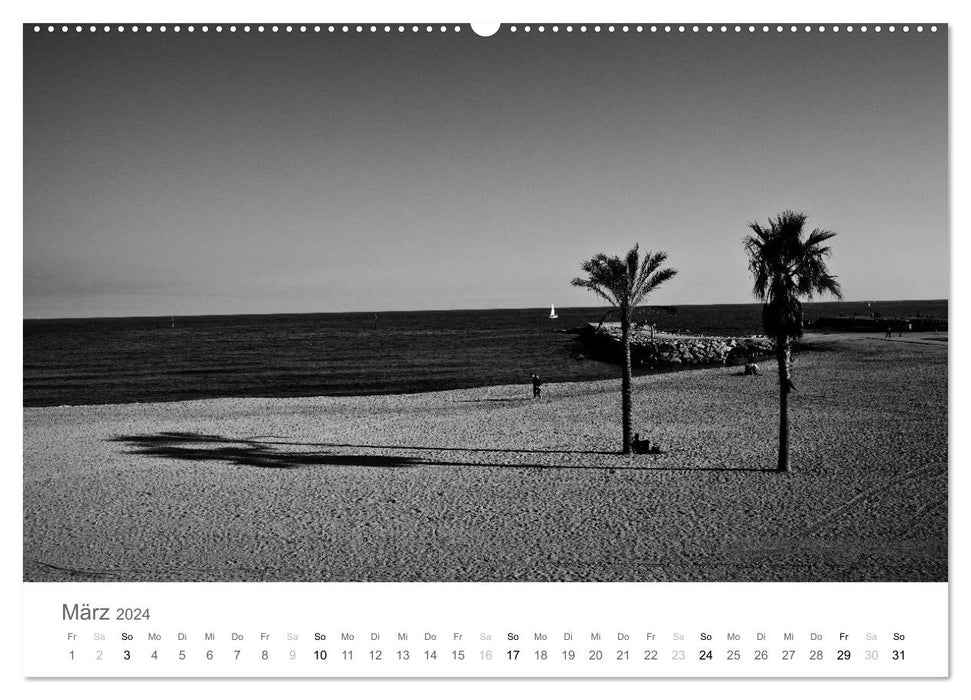 BARCELONA [black/white] (CALVENDO wall calendar 2024) 
